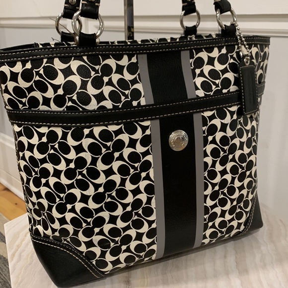 Coach Handbags - Coach Chelsea Signature Heritage Stripe Tote Bag